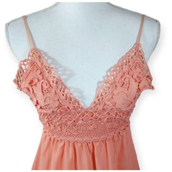Hirigen PEACH/PINK CROCHET TOP DRESS SZ.S EUC. - Picture 4 of 10